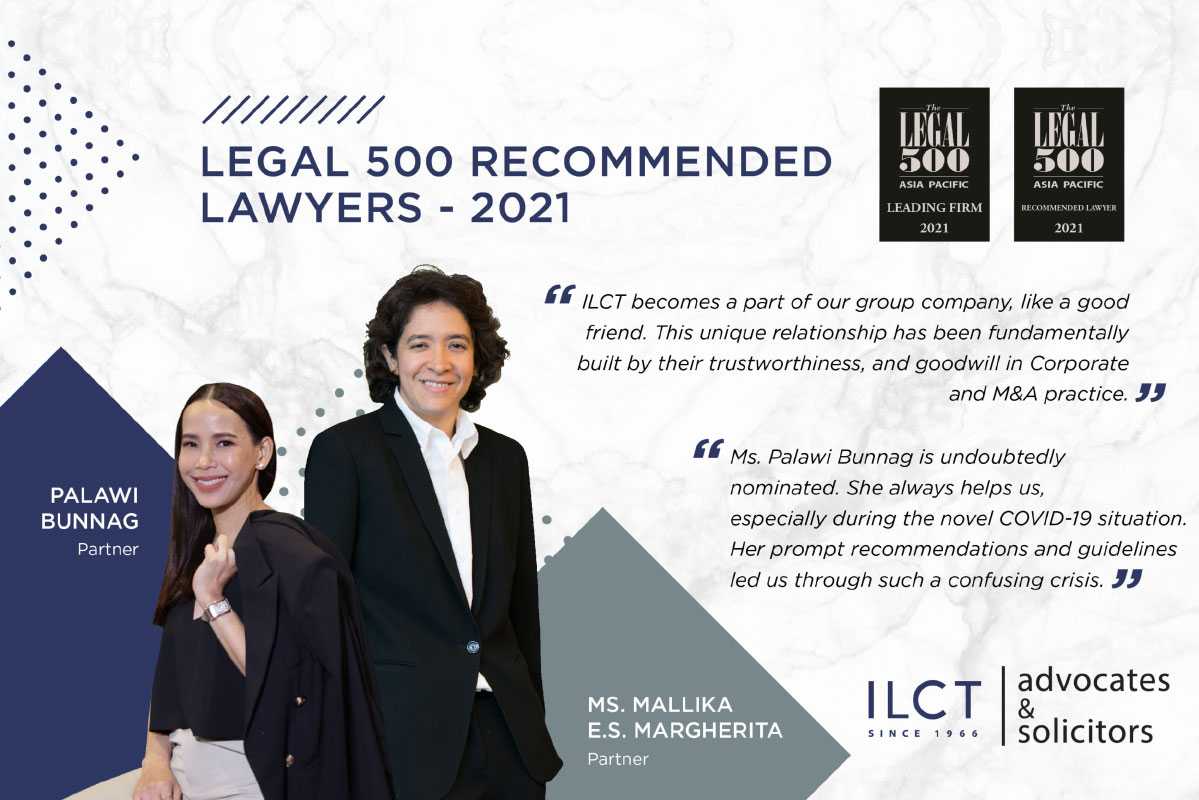 ILCT Awarded with Legal 500 Asia Pacific 2021 Recommended Firm & Recommended Lawyers